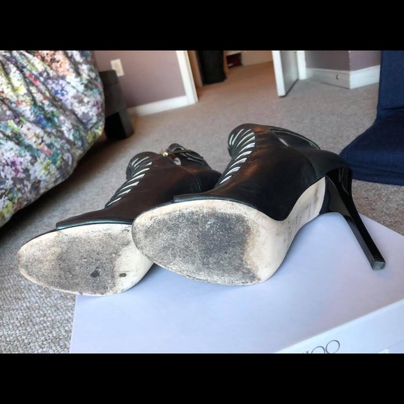 Jimmy Choo (Saks exclusive) open toed bootie. - Picture 4 of 5